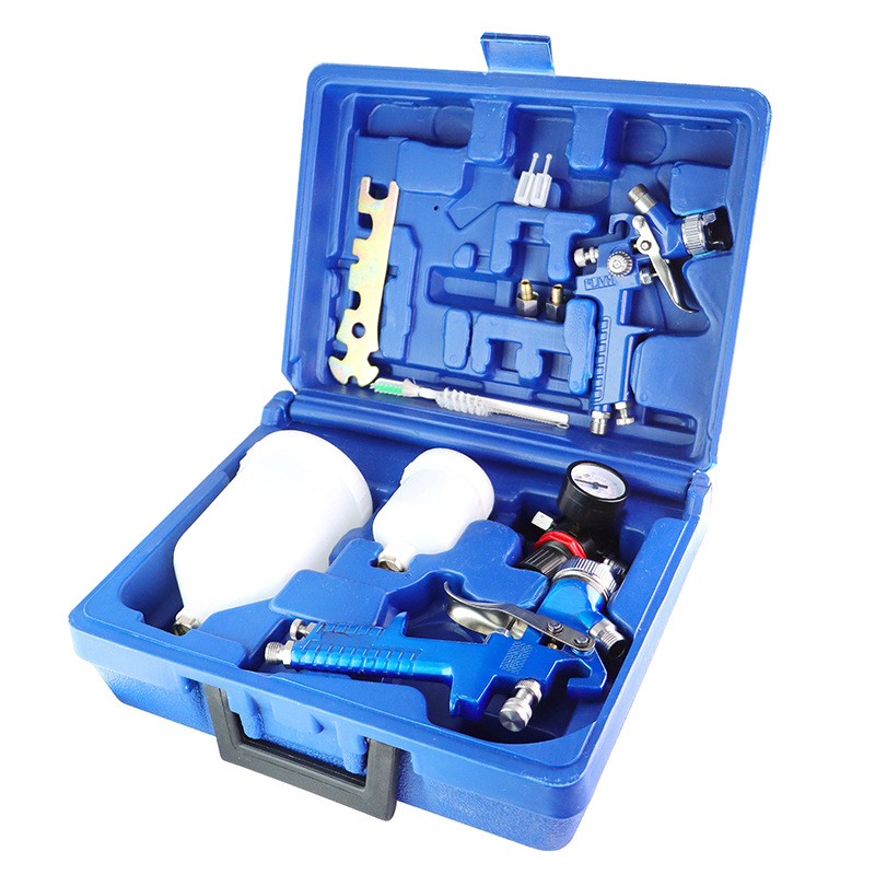 H827+H2000喷枪套装 气动喷枪汽车钣金高雾化喷枪上壶式面漆枪