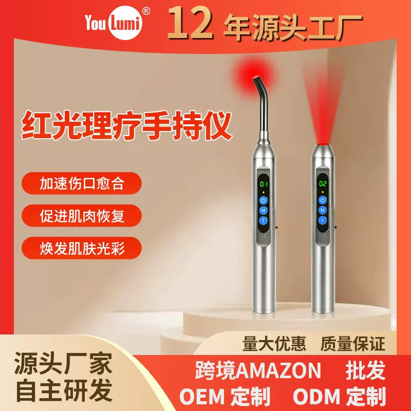 新款led红光理疗手电筒治疗口腔便携手提红外线灯鼻子耳道理疗仪