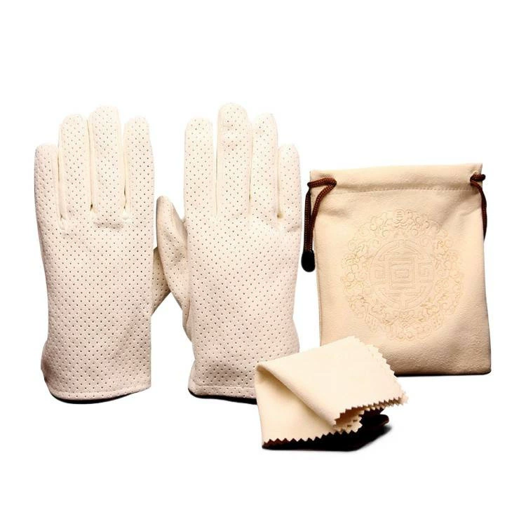 Cotton gloves walnut, storage bag