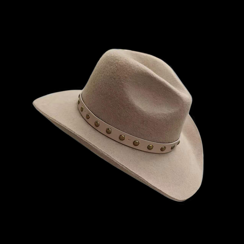 Cappello a cilindro in pura lana con protezione solare per esterni New Western Jazz_voghion.com