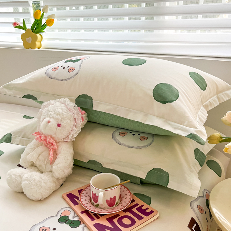 Funda de almohada fresca pequeña de algodón puro Un par de fundas de almohada para el hogar individuales 48x74cm Funda interior de núcleo de almohada de algodón Student 4