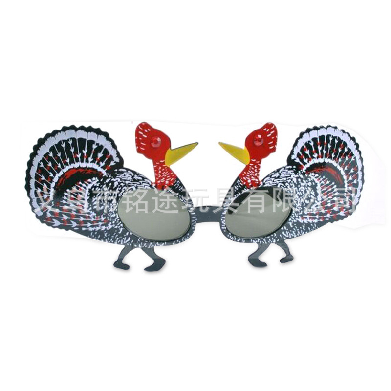 Decoración del Partido de Acción de Gracias gafas de pavo Thanksgiving theme party Turkey shape glasses