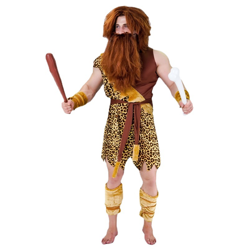 Halloween adulto original Mountain Top hombre cueva salvaje de los hombres traje ropa de fiesta traje de la etapa traje de juego de rol