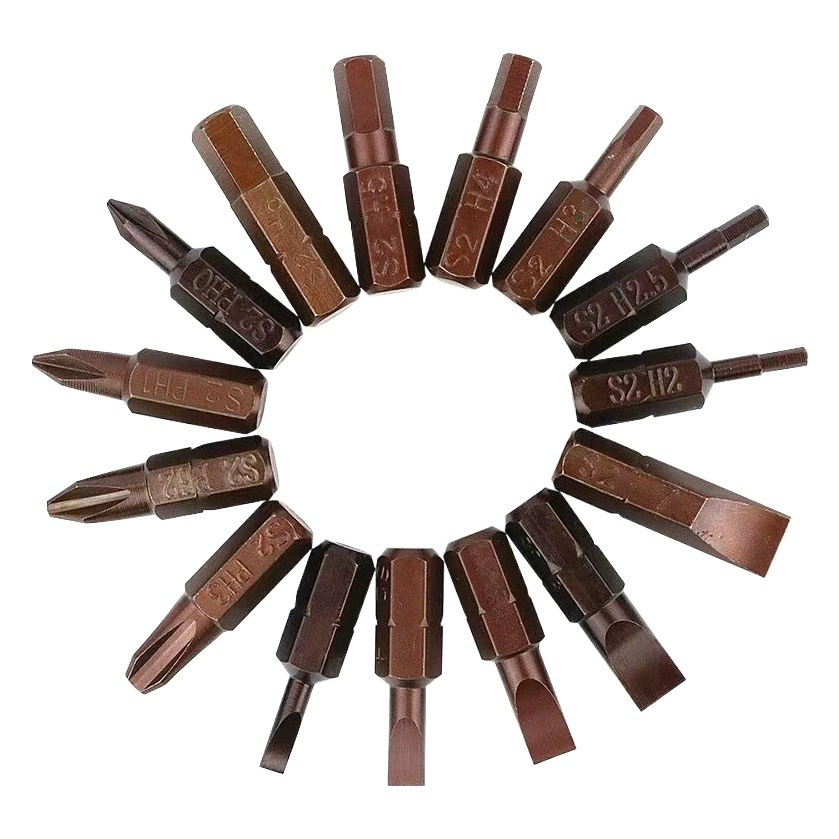 Отвертка-бит S2 из стали, 6,35 мм, с рукояткой, для шестигранных гаек и винтов с плоской головкой Phillips, ударопрочная, магнитная