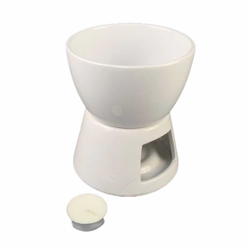 Horno de chocolate de cerámica personalizado, horno de calentamiento de olla caliente pequeña para el hogar, horno de tazón, horno de cerámica de calentamiento de queso de chocolate separado