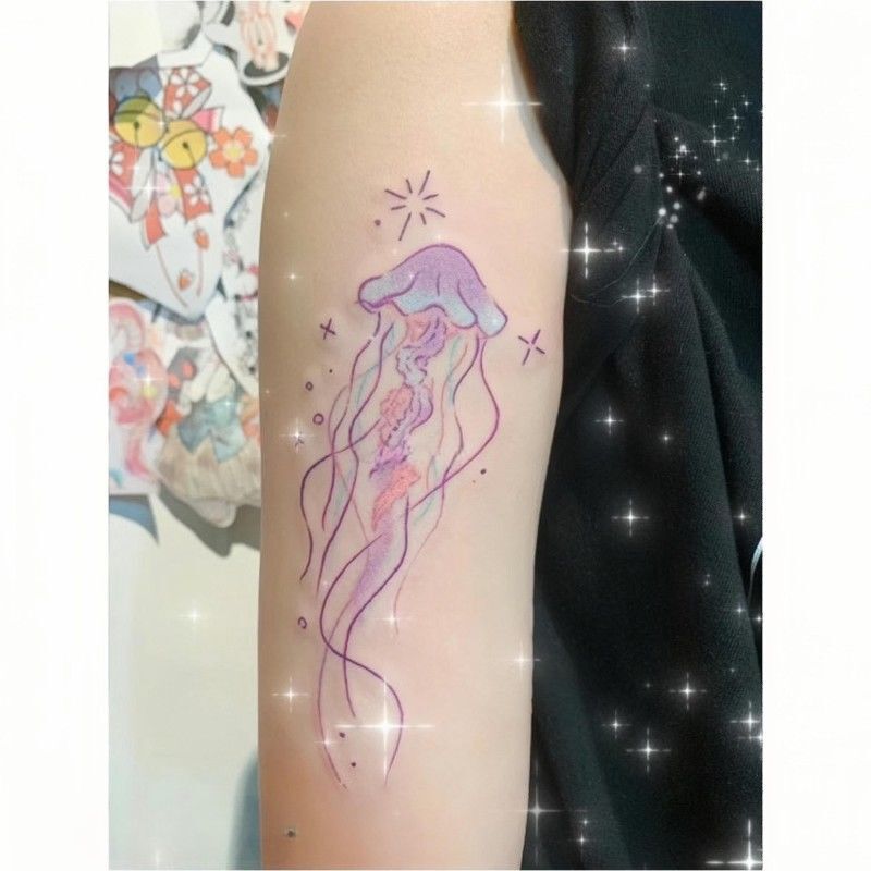 Undersea Free Soul Jellyfish Tattoo Sticker Dreamy Colorful Marine Life Ins Style Hot Girl Flower Arm Tattoo Sticker Undersea Free Soul Jellyfish Tattoo Sticker Dreamy Colorful Marine Life Ins Style Hot Girl Flower Arm Tattoo Sticker