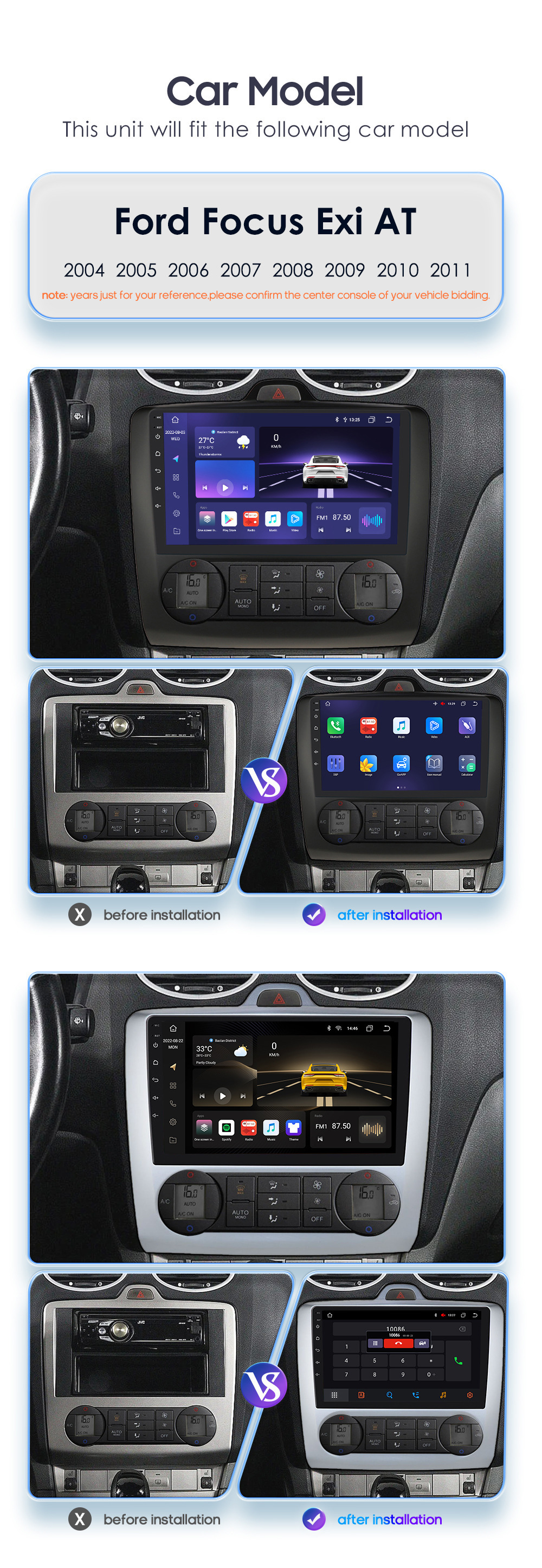 9-inch Ford is suitable for 04-11 Focus Android large screen automatic car intelligent GPS navigation all-in-one