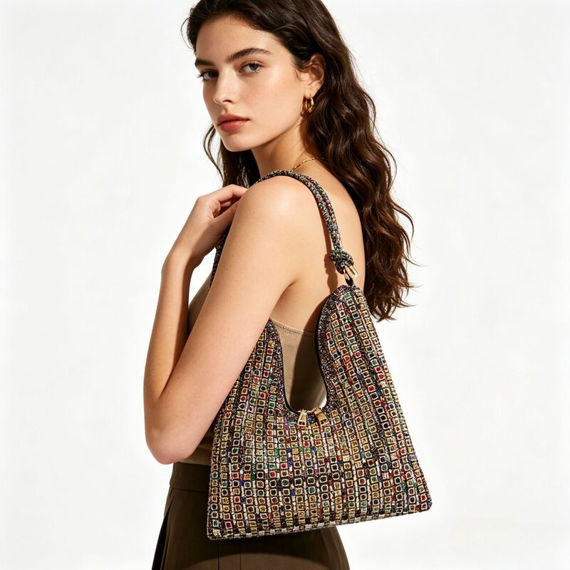 Rhinestone Bag for Women 2026 New Style Simple Niche Shoulder Underarm Bag Large Capacity Evening Bag Versatile Tote Bag Rhinestone Bag for Women 2026 New Style Simple Niche Shoulder Underarm Bag Large Capacity Evening Bag Versatile Tote Bag