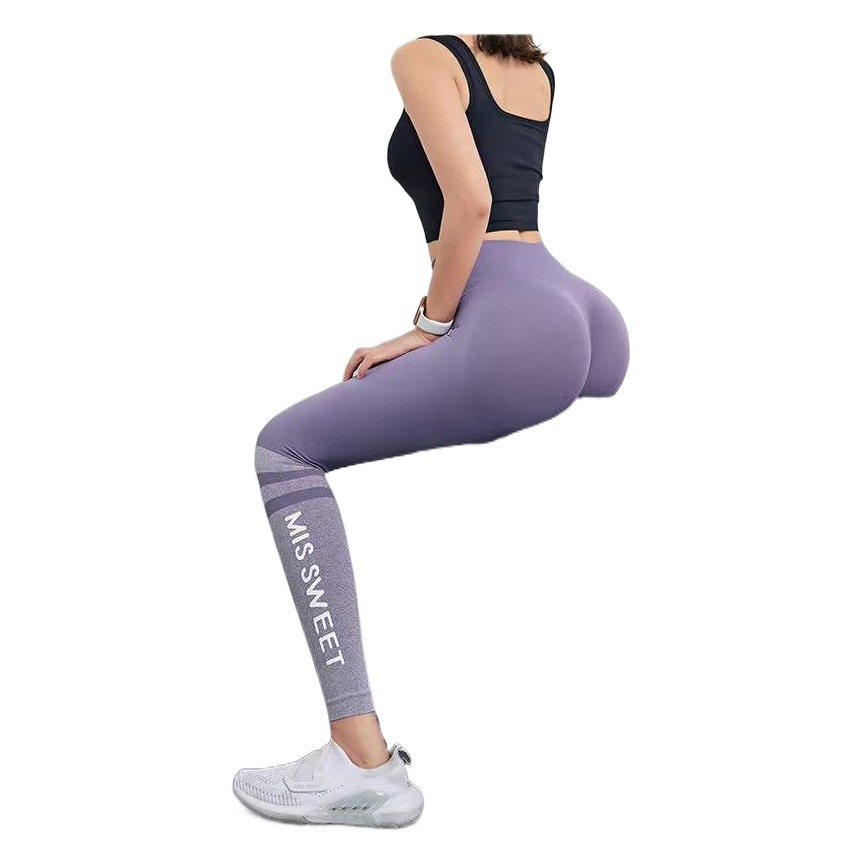 Yoga pants women's net red letter hip fitness training pants cropped leggings tight quick-drying slimming trousers