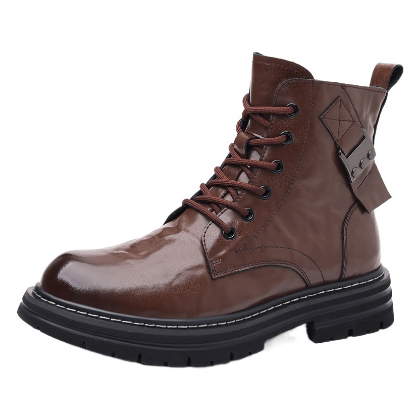 Invierno de los hombres de algodón acolchado zapatos Martin botas de los hombres de cuero genuino de piel de vaca forrado de lana caliente botas de los hombres del todo-fósforo de moda botas de monos botas