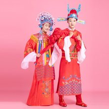 中式婚礼新郎新娘服装帽子结婚古装戏服演出