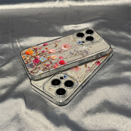 NS-style beautiful flower-themed phone case for Apple iPhone 15 Pro Max, iPhone 14 high-quality 13 soft shell