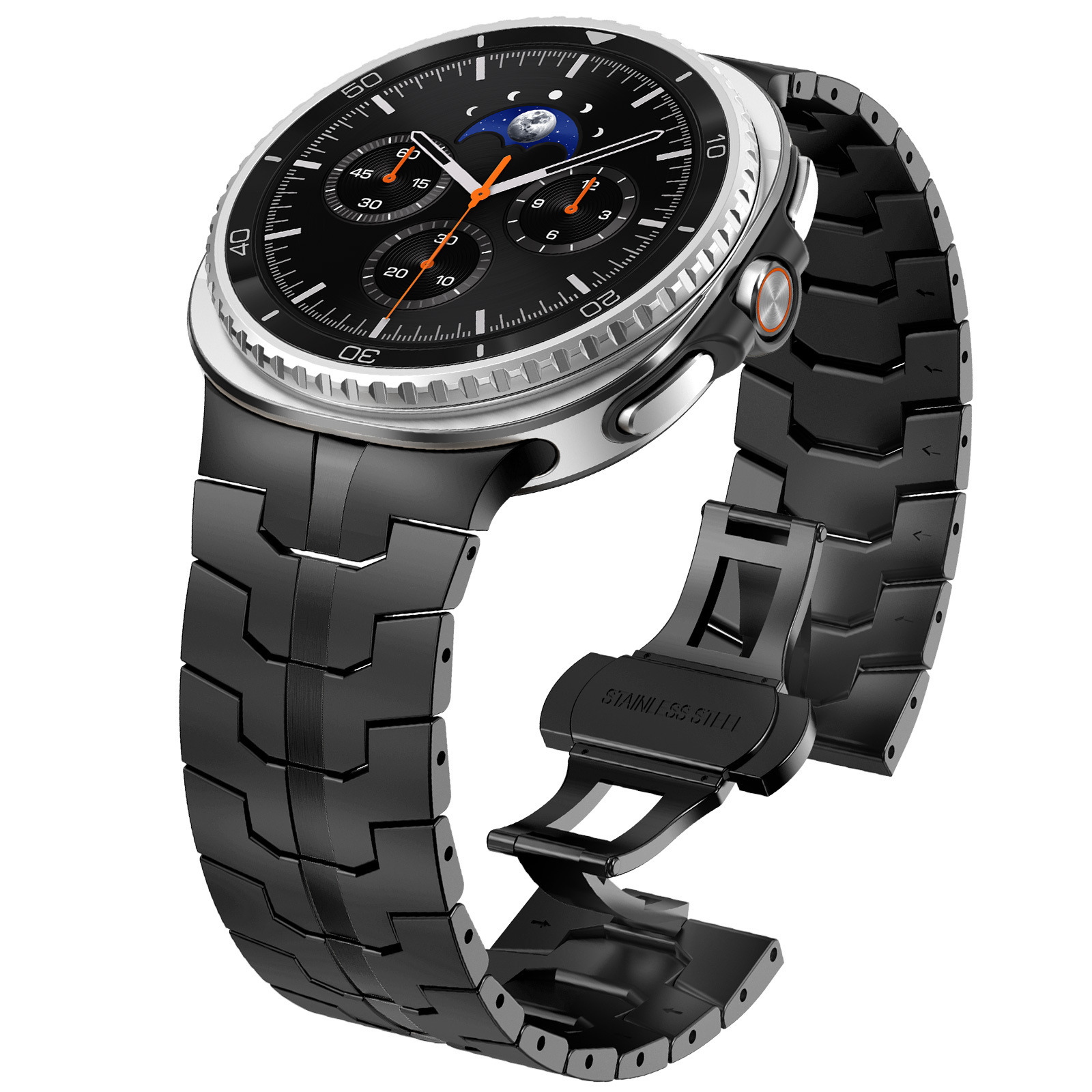 Suitable for Samsung Galaxy Watch8 Watch Strap Watch8 Classic One-Piece Three-Bead Stainless Steel Strap