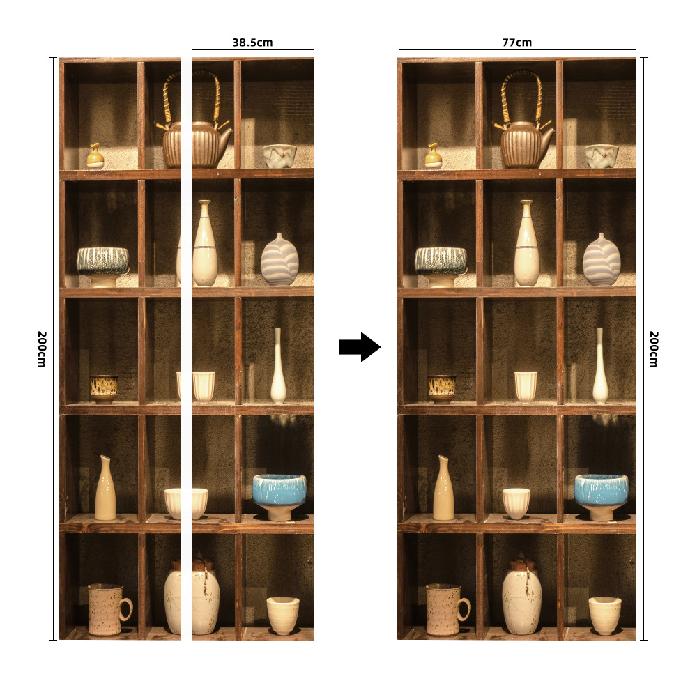 Pegatinas para puertas 3D respetuosas con el medio ambiente, autoadhesivos, fabricantes de origen al por mayor, patrones populares transfronterizos de alta definición, adhesivos para puertas impermeables, a prueba de aceite y antiincrustantes