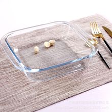 菲内克斯钢化玻璃烤盘正方形烤盘耐热微波炉烤箱烘焙披萨盘焗饭盘