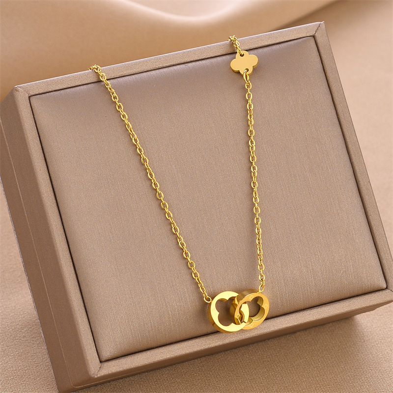 Collar de acero de titanio nuevo transfronterizo, joyería femenina, personalidad de moda, venta caliente simple, joyería de cadena de clavícula femenina, collar creativo image 186