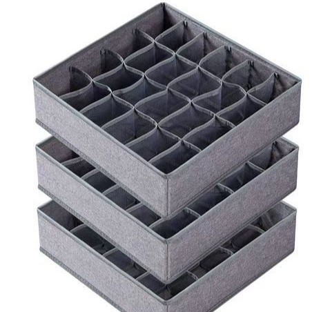 Amazon tela caja de almacenamiento hogar plegable caja de organización ropa interior calcetines ropa caja de almacenamiento al por mayor