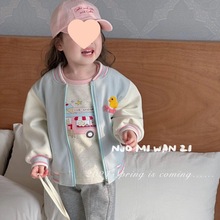 女童棒球服外套秋装2025新款洋气韩版儿童装时髦宝宝夹克上衣秋装