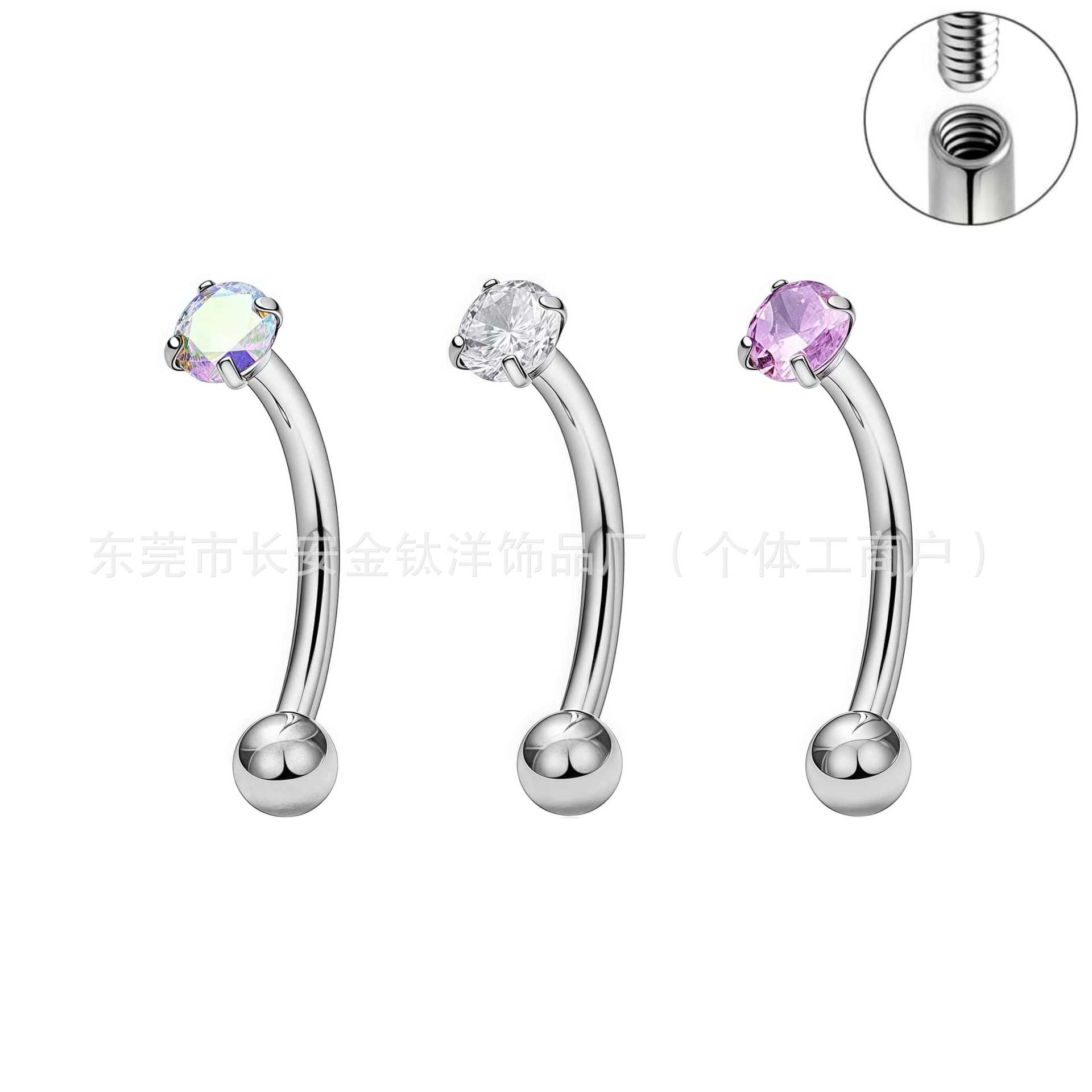 Pointed titanium steel lip stud product view