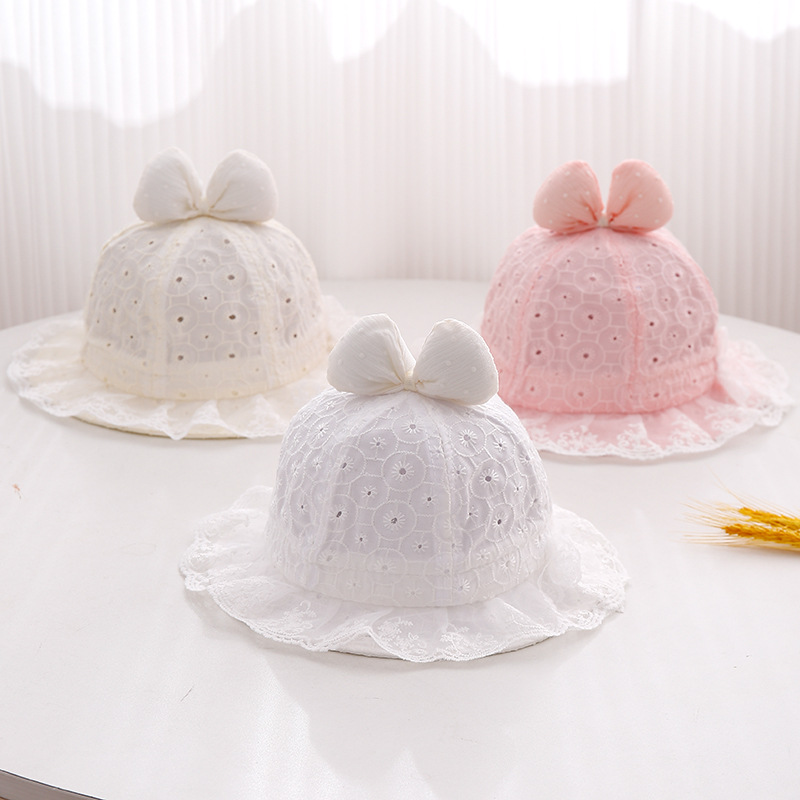 Sombrero de bebé 2024 primavera delgada niñas arco princesa sombrero pescador bebé fresco sombrero solar