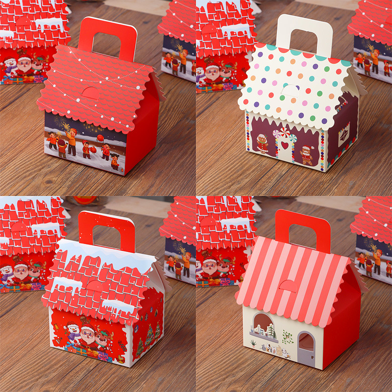 2024新年欧式牛轧糖巧克力包装盒圣诞节姜饼屋房子糖果饼干盒