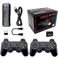 Retro game console stick, wireless controllers x2, USB dongle, 64G or 128G storage options