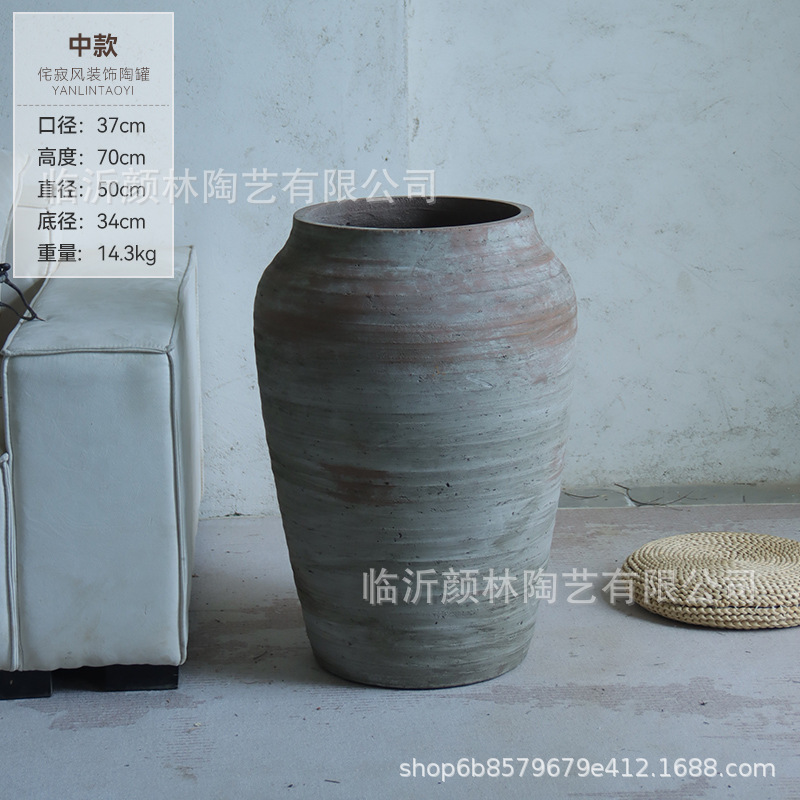 Retro hacer viejas macetas de cemento sala de estar tierra gran maceta de flores decoración hotel ornamentos maceta de cerámica plantación verde maceta