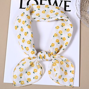 Cotton square scarf red small floral spring and autumn new European and American headscarf fashion Joker triangle cotton and linen scarf cross-border wholesale