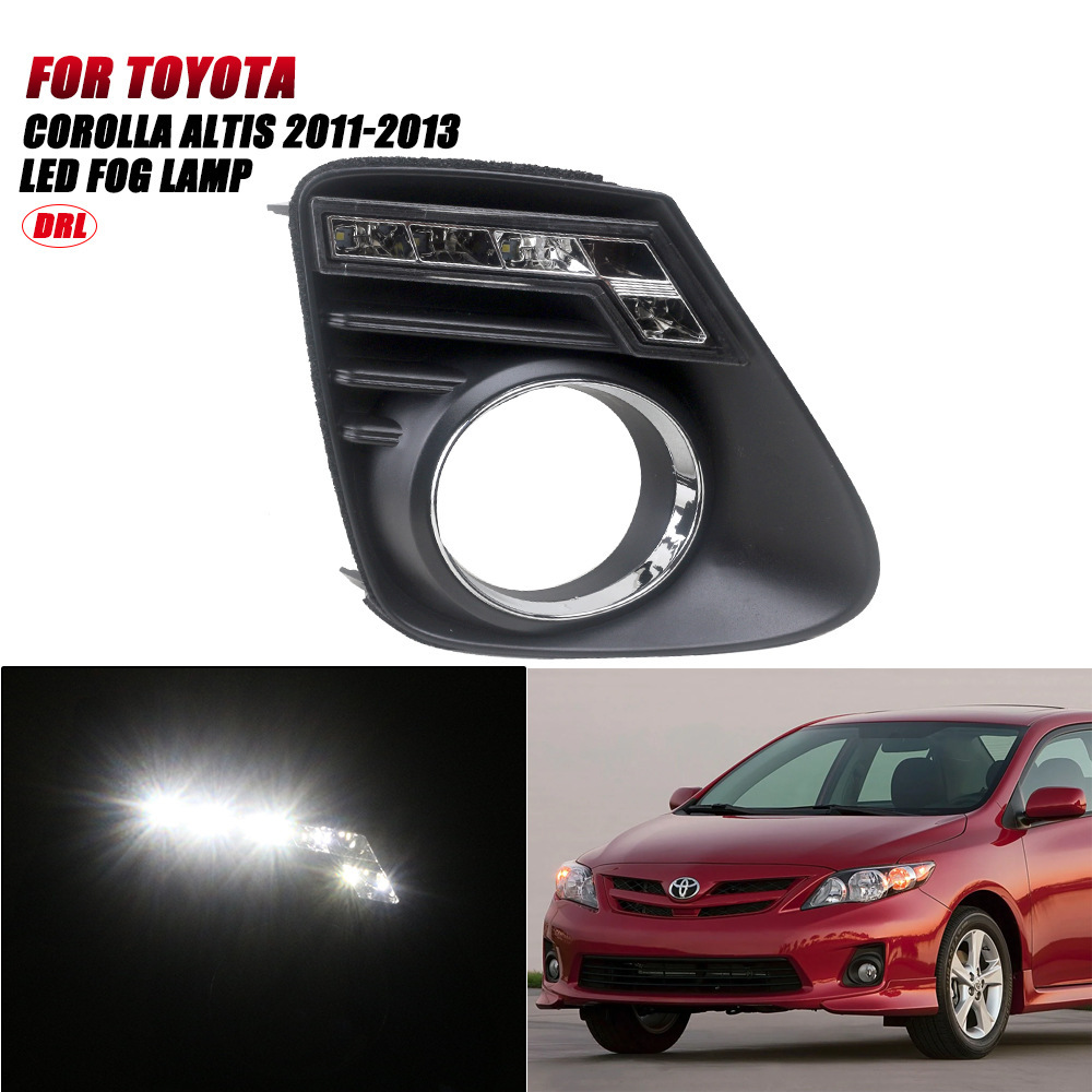 Aplicable a Toyota 11 / 12 / 13 años viejos conjuntos de luces de niebla delanteras Carolla LED luz de conducción diurna luz de barra frontal