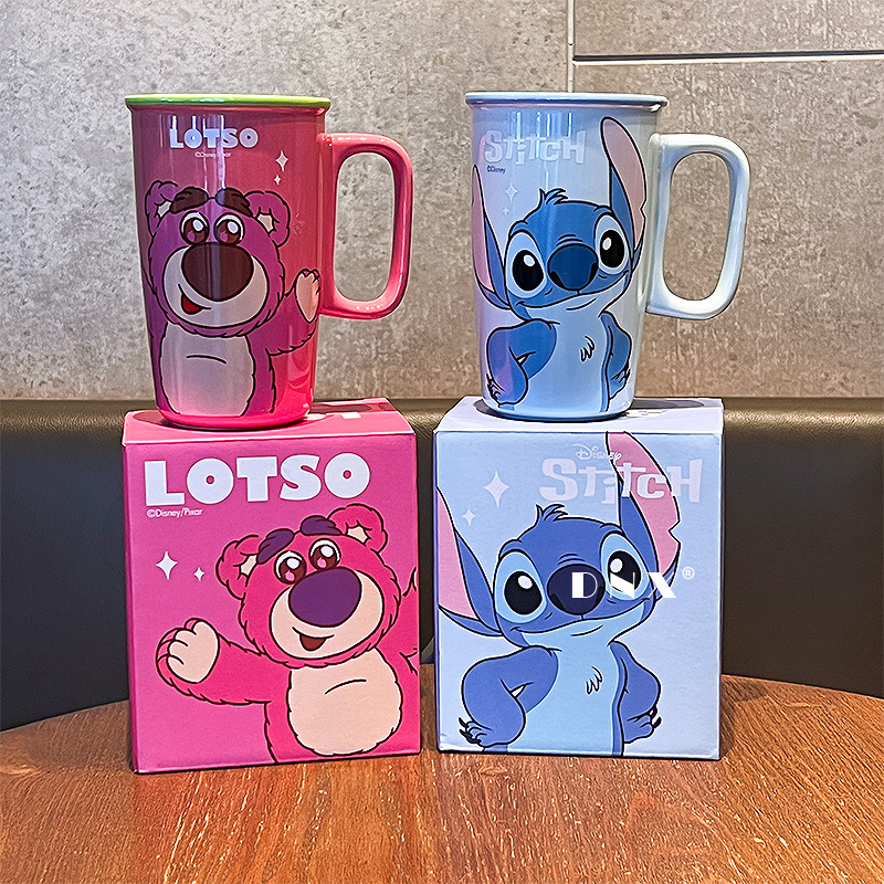 Taza de café Stitch Taza de leche de cerámica de alto valor Taza de leche para niñas lindo y creativo regalo de cumpleaños