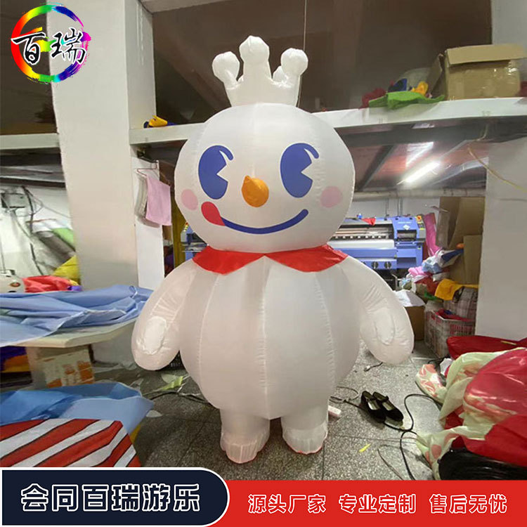 蜜雪冰城雪王充气服奶吧炸鸡店吉祥物行走气模奶茶店开业卡通