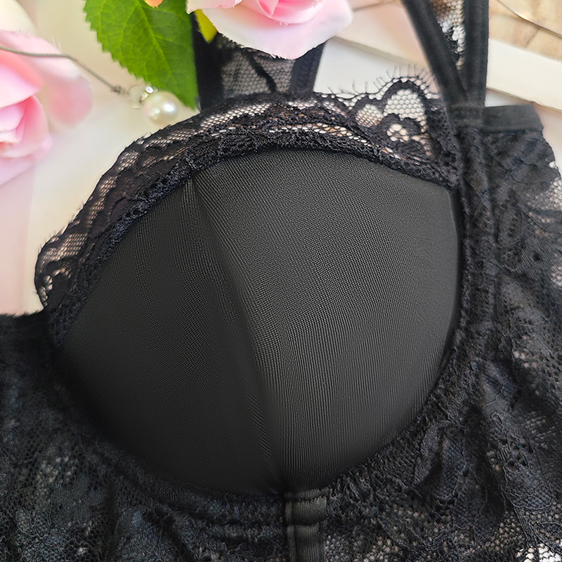 Sexy kanten bh top met mesh rugvrij strapless push up_voghion.com