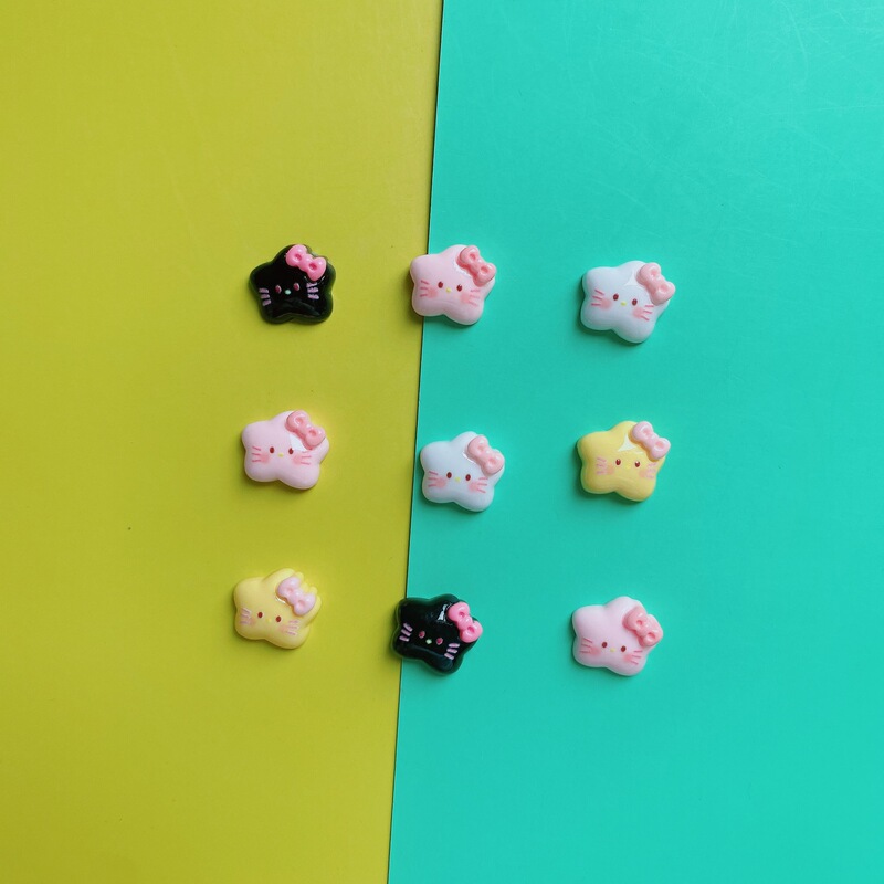 Diyクリームゴム星かわいい蝶結び髪飾りシミュレーションヘアクリップ手作りストラップ樹脂アクセサリー|undefined