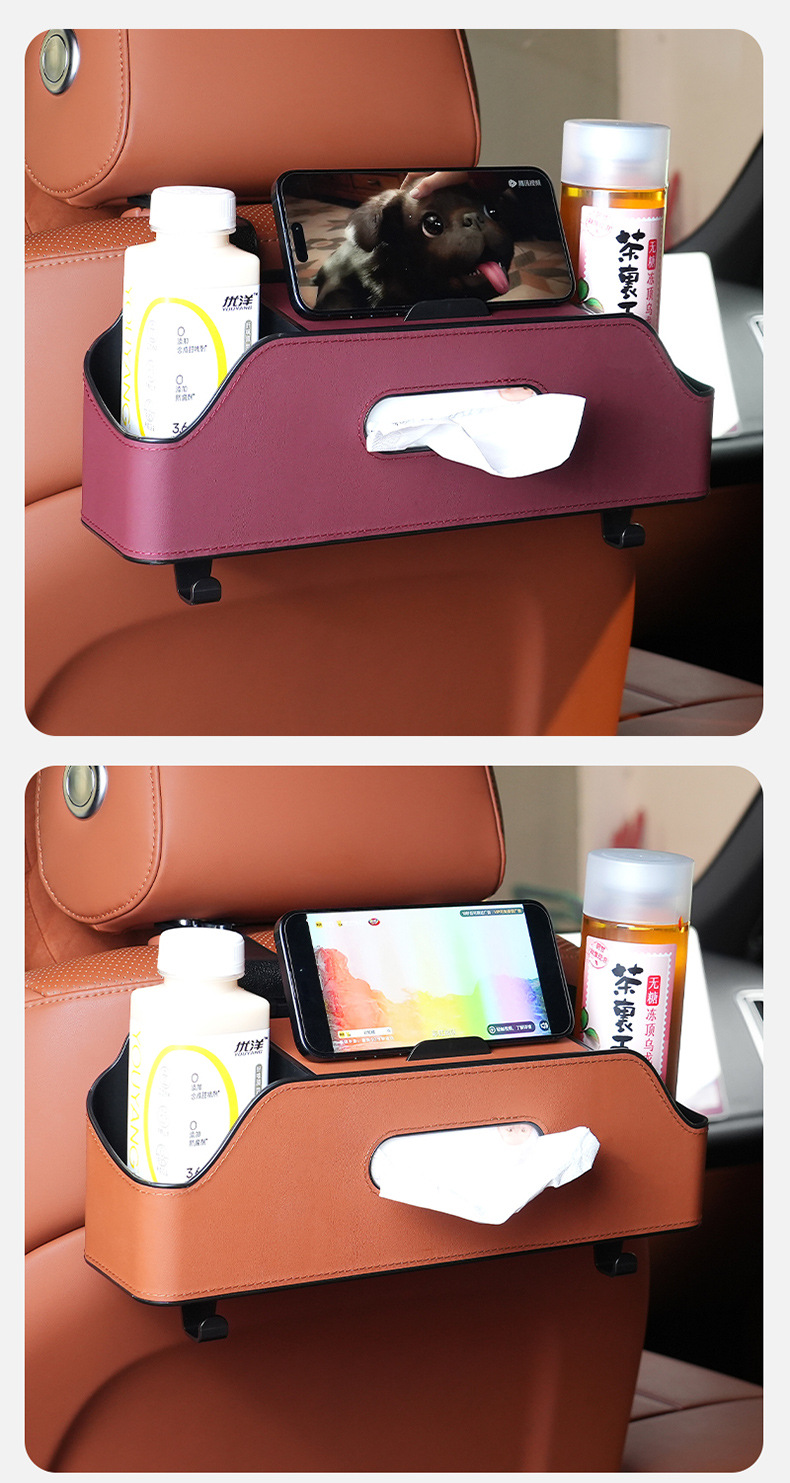 Car-mounted multifunctional cup holder car interior tissue box seat back storage storage bag hanging storage box