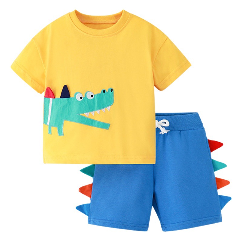 Malwee niños traje de verano nuevos europeos y americanos casual cuello redondo manga corta cintura elástica pantalones ropa para