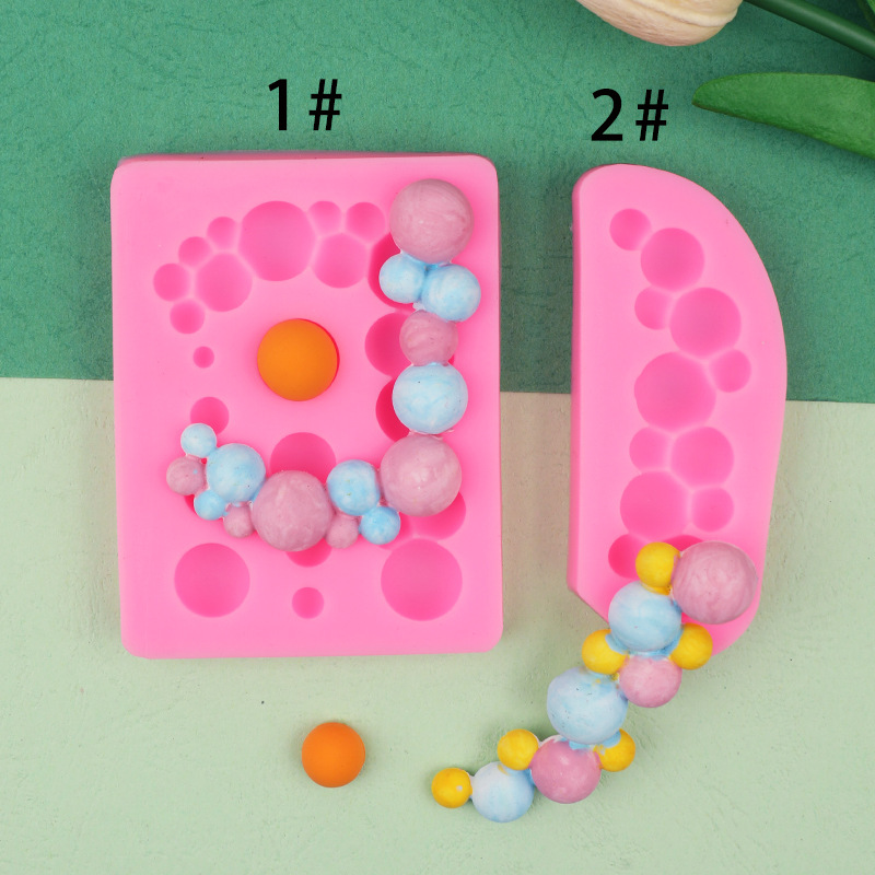 Mini semicírculo bola burbuja caramelo chocolate fondant cake molde de silicona DIY hecho a mano arcilla decoración Accesorios