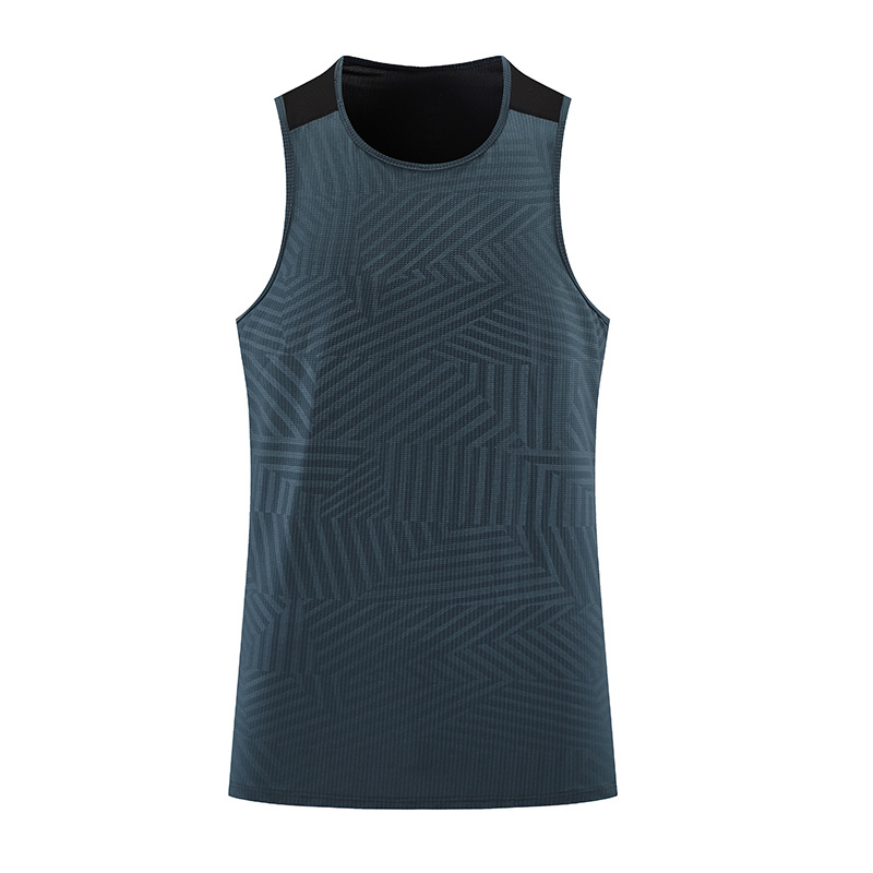 Deportes de los hombres de verano Chaleco de secado rápido sudor-absorbente transpirable correr fitness obstáculo cuello redondo sin mangas Delgado chaleco en stock