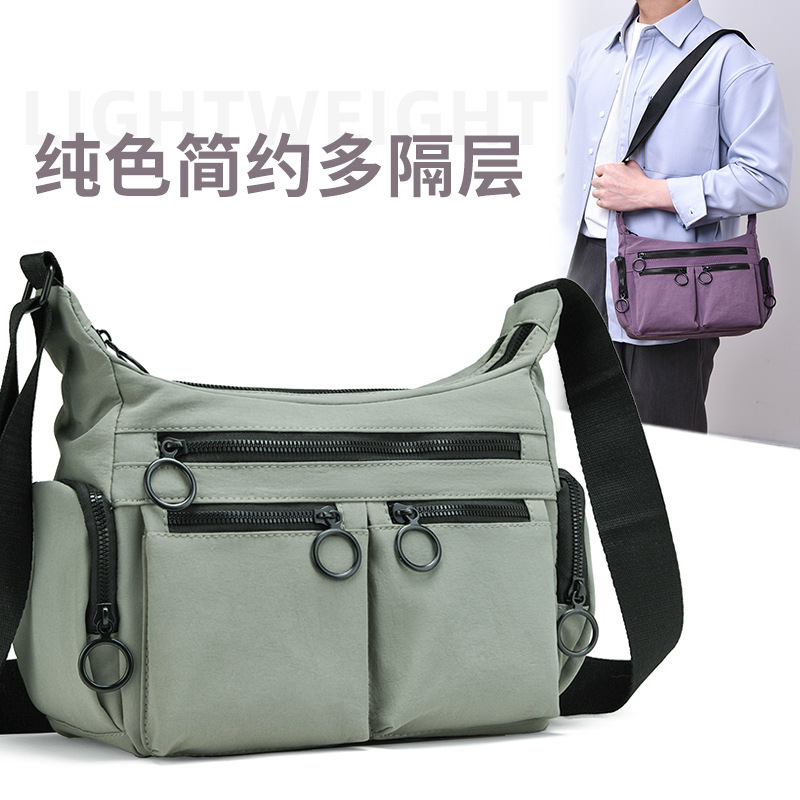 Cross-Border New Nylon Fabric Large-Capacity Shoulder Bag, Crossbody Bag, Casual Commuting Multi-Pocket Messenger Bag, Travel Bag Cross-Border New Nylon Fabric Large-Capacity Shoulder Bag, Crossbody Bag, Casual Commuting Multi-Pocket Messenger Bag, Travel Bag