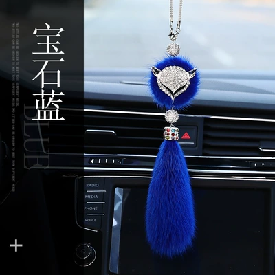 Car hanging with Diamonds, New Trendy High-End - fox-pendant-sapphire-blue-pendant