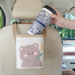 Car trash can Cute tulip bear car hanging storage box Creative multifunctional car storage box