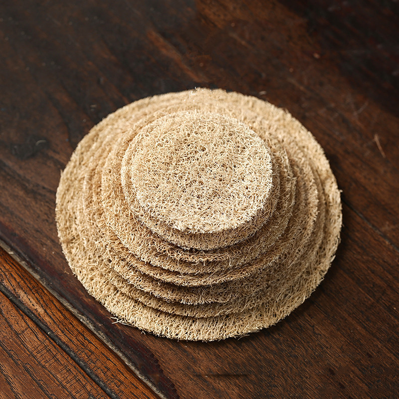 Absorbent loofah pot mat coaster purple sand pot kung fu tea ceremony tea set accessories Japanese-style pot bearing tea pad pot bottom pad Absorbent loofah pot mat coaster purple sand pot kung fu tea ceremony tea set accessories Japanese-style pot bearing tea pad pot bottom pad
