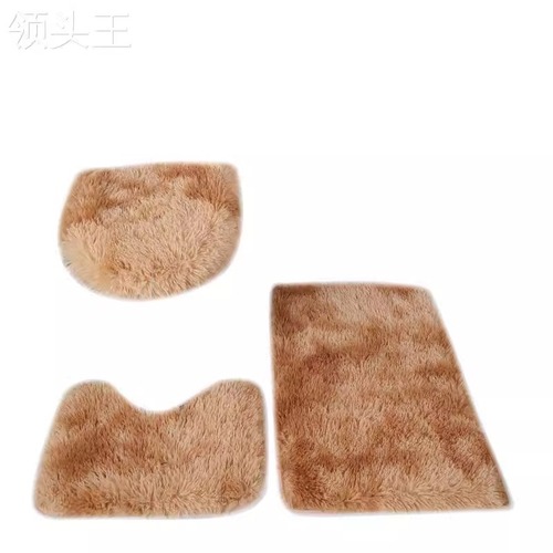 Long-haired tie-dye toilet set for home use, anti-slip bathroom mat, water-absorbent and stain-resistant bathroom mat