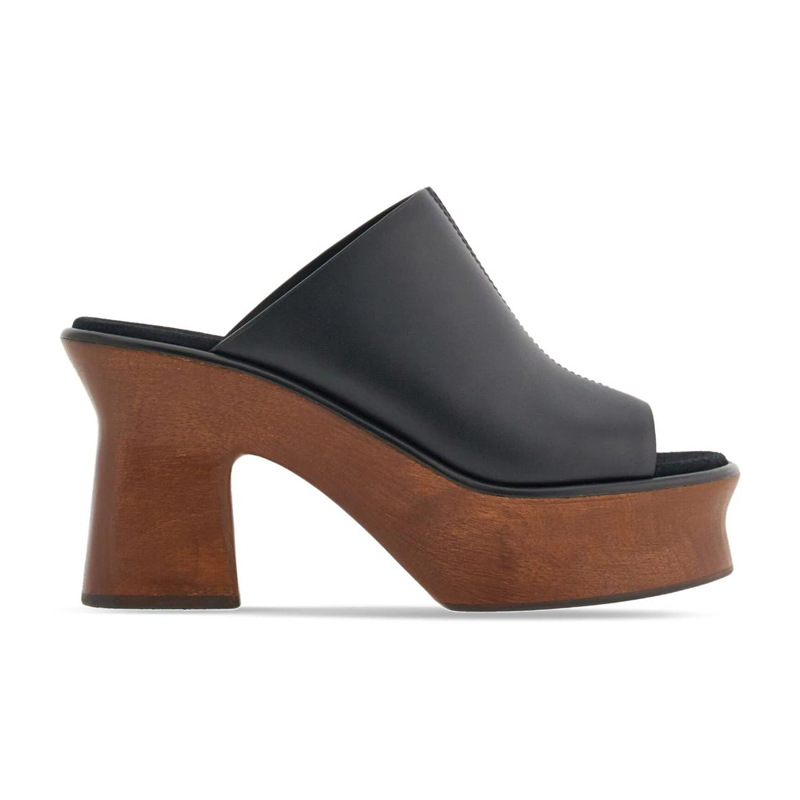 wooden high heels