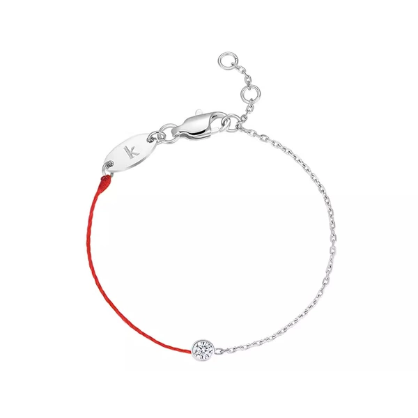 Solitaire Half Rope Bracelet [Red-Silver]