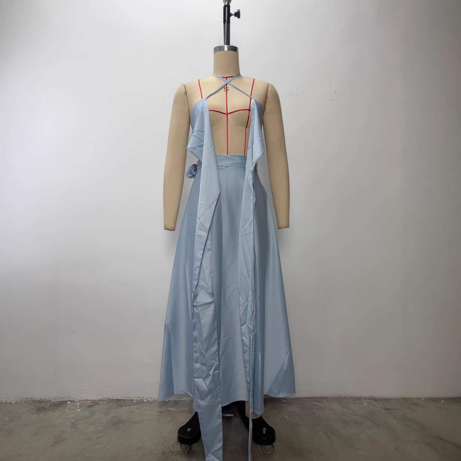 In-stock European And American Foreign Trade 2024 Summer New Style Strapless Slim-fit Waist-hugging Seaside Vacation_voghion.com