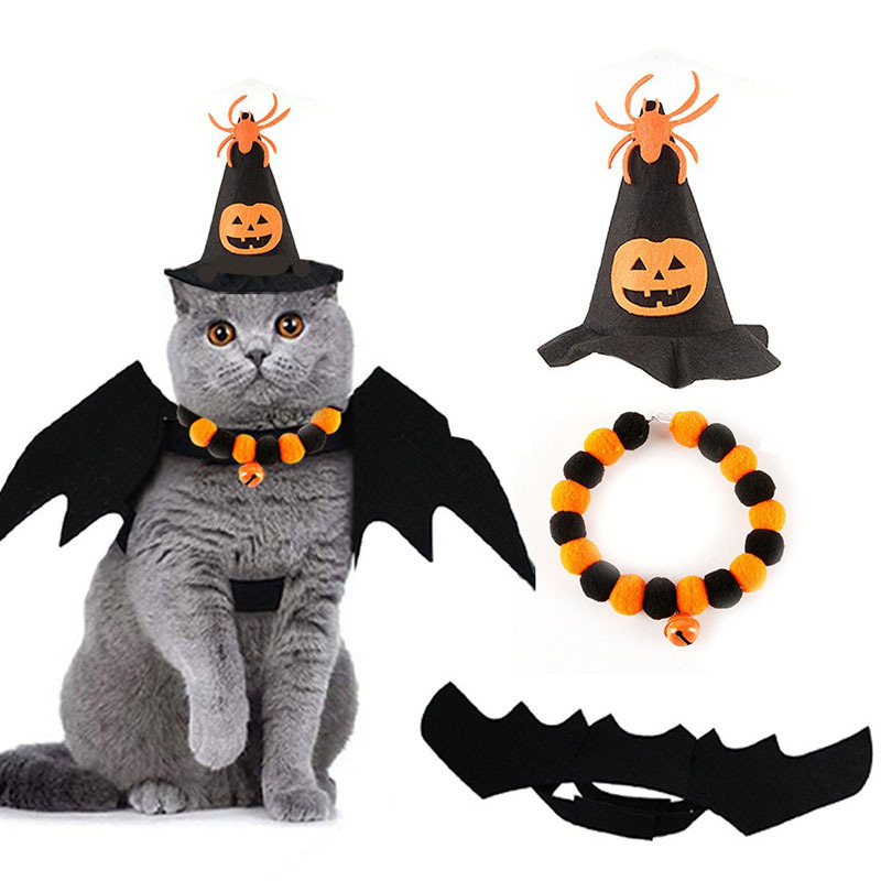 新しいクロスボーダーハロウィンペット雰囲気コスチュームアクセサリーセットハロウィン猫ドレスアップペット変身コスチュームドレスアップ|undefined