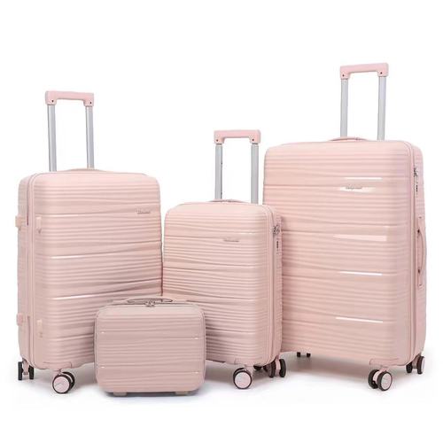 PP Luggage Zipper Large Capacity Carry-on Wheeled Suitcase with Telescopic Handle and Lockable Box Lightweight Travel Suitcase