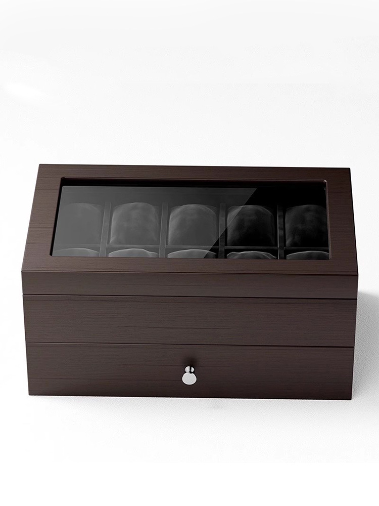 Desktop Jewelry Box Watch Storage Box Wooden Watch Box Multi-Position Watch Collection and Organization Transparent Double-Layer Display Box
