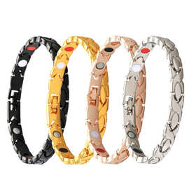 欧美跨境热卖时尚磁石手链可调节个性小鱼创意情侣防静电手环现货