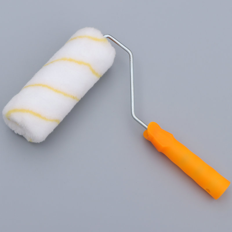 Fábrica al por mayor mango grande sin cepillo de rodillo de ángulo muerto tira amarilla 4 pulgadas 6 pulgadas 8 pulgadas 9 pulgadas rodillo de pintura